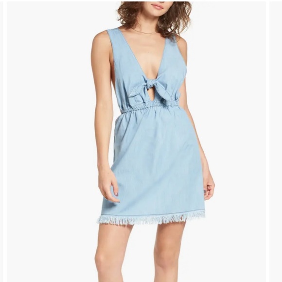 Revolve Denim overall jumper mini dress with adjustable shoulder straps - Picture 2 of 7